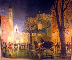 French Parisian Street Scene Oil Painting Signed For Sale Antiques Com Classifieds Painting Oil Painting Street Scenes