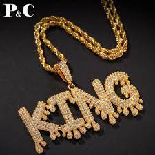 A Z Custom Name Small Drip Bubble Letters Necklaces Pendant Iced Out Chain Men S Hip Hop Jewelry With 4mm Ten Hip Hop Jewelry Chains For Men Letter Necklace