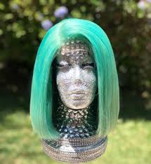 Black And Green Bob Wig Demi 12 Inch Mint Green Bob Wig Green Wig Box Braids Hairstyles For Black Women Best Lace Front Wigs