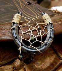 Handmade Horseshoe Dream Catcher Dream Catcher Horseshoe Projects Horseshoe Crafts