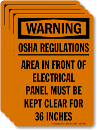 Order your new electrical panel label direct from safetysign.com. Area In Front Of Electrical Panel Be Clear For 36 In Label Sku Lb 2586