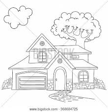 This section includes crafts for a houses, homes or where i live theme. House Coloring Page Vector Photo Free Trial Bigstock