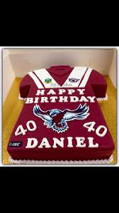 Manly Sea Eagles Jersey Cake 40th Birthday Cool Birthday Cakes Birthday 50th Birthday Cake