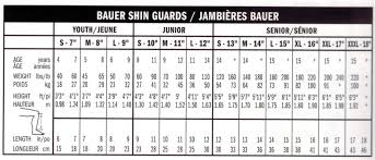 26 actual hockey shin guard size chart