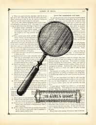 Sherlock Holmes Poster Magnifying Glass The Game S Afoot Vintage Victorian Book Page Art Print Ste Victorian Books Book Page Art Sherlock