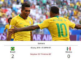 Group g of the 2018 fifa world cup took place from 18 to 28 june 2018. Neymar Led Brazil Whip Past Sloppy Mexico Advance To Quarter Finals Business Standard News