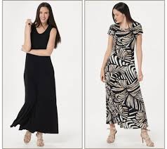 Attitudes By Renee Regular Como Jersey Set Of 2 Maxi Dresses Qvc Com
