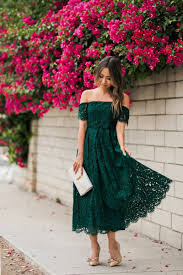 Lace And Locks Petite Fashion Blogger Lace Midi Dress Green Lace Dress Off The Shoulder Lace Dres Tea Length Prom Dress Green Lace Dresses Green Midi Dress