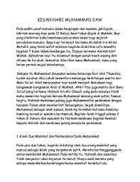 Sejarah, biografi, menerima wahyu & kisah nabi muhammad saw, kisah khalifah dan kisah islami. Doc Kisah Nabi Muhammad Saw Kintari Ilma Salsabilla Academia Edu
