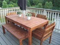 Simple Outdoor Dining Table Diy Patio Furniture Diy Outdoor Table Outdoor Dining Table