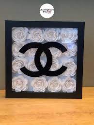 Shadow Box Designer Inspired Home Decor Paper Flowers Etsy In 2021 Chanel Decor Flower Shadow Box Shadow Box Gifts