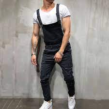 You can also choose from jumpsuits, sweatpants, and straight. Men Ripped Jeans Jumpsuit Summer Casual Fashion Ripped High Street Distressed Denim Overalls Men S Overalls Jeans Aliexpress