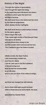History Of The Night Poem By Jorge Luis Borges Poem Hunter Night Poem Poems History