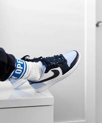 Nike Air Jordan 1 Low White Pink And Black Trainers Peep These Custom Unc Blue Chill Jordan 1 Lows By Jennizerr Would You Cop Kicksonfire Jordan Shoes Girls Sneakers Fashion Nike Air Shoes