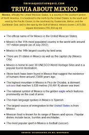 For many people, math is probably their least favorite subject in school. 100 Trivia About Mexico Trivia De Mexico For Everyone Trivia Qq