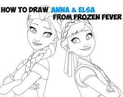 How To Draw Anna And Elsa From Disneys Frozen Fever With Easy Steps - How To Draw Step By Step Drawing Tutorials Anna Frozen Drawing Step By Step Drawing Disney Character Drawings