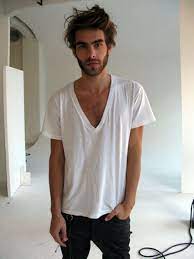 White Tshirt Beard Jon Kortajarena Skinny Guys Men