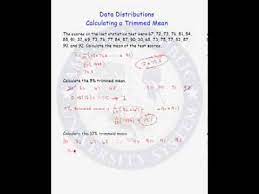 Calculating A Trimmed Mean For Data Distributions Youtube