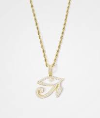 When appearing as the udjat, it represents the right eye of ra, the sun god. Gold Gods Diamond Eye Of Horus Pendant 22 Rope Chain Necklace Zumiez