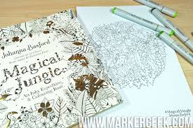 Coloring flowers is super relaxing and enjoyable. Johanna Basford Magical Jungle Review Copic Colouring Video Marker Geek