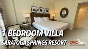 Each villa has 2 queen beds, a set of bunk beds, a queen sleeper and a sleeper chair. Saratoga Springs Refurbished One Bedroom Villa Tour Dvc Fan