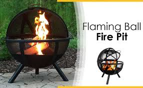 One side is blank and can have lake bass firepit personalized love to fish? Sunnydaze Flaming Ball Fire Pit Outdoor 30 Inch Round Wood Burning Backyard Patio Firepit Portable Black Sphere Protective Cover Sunnydaze Decor Amazon Ca Patio Lawn Garden