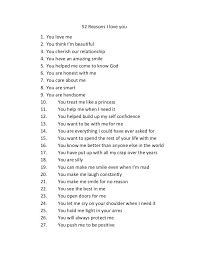 52 Reasons I Love You Reasons Why I Love You Reasons I Love You 52 Reasons Why I Love You