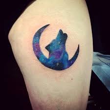 91 Moon Tattoos That Are Out Of This World Wolf And Moon Tattoo Moon Tattoo Wolf Tattoos
