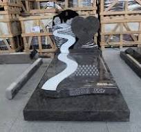 Funeral Granite Stone Monument European Style Heart Design Headstone  Tombstone