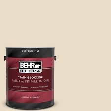Behr Ultra 1 Gal 22 Navajo White Flat Exterior Paint And Primer In One 485001 The Home Depot behr ultra 1 gal 22 navajo white flat exterior paint and primer in one