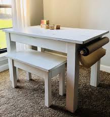 Kid Farmhouse Table And Bench Etsy In 2020 Farmhouse Table Kids Table And Chairs Diy Dining Room Table