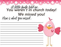 Free printable we'll miss you cards. We Missed You In Church Today Free Printable Printables 4 Mom