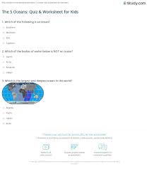 If you fail, then bless your heart. The 5 Oceans Quiz Worksheet For Kids Study Com