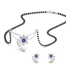 Beautify your mobile, desktop or website with our stunning collection of floral backgrounds. Flower Design Diamond Mangalsutra And Earring Set With Sapphire In 14k White Gold Mangalsutra