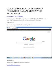We were unable to display the website. Cara Untuk Log In Yes Id Dan Password Dalam Akaun Vle Frog