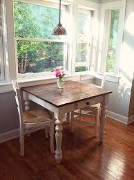 The Perfect Breakfast Nook Petite Farm Table Made With A Reclaimed Wood Top By Arcadian Cottage Farmhouse Dining Farmhouse Kitchen Tables Small Kitchen Tables