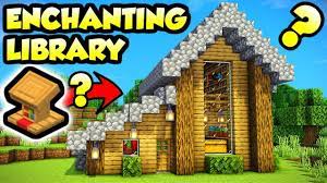 Minecraft Enchanting Library With A Big Secret Tutorial How To Build Minecraft Houses Minecraft Library Minecraft Tutorial