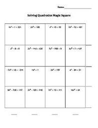 Solving Quadratics Magic Square Solving Quadratics Quadratics Teaching Algebra