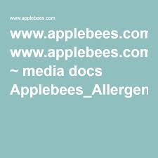 Applebees Allergen Information Food Allergy Menus Food