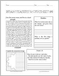 Brain Teasers Worksheet 6 Brain Teasers For Kids Word Brain Teasers Printable Brain Teasers