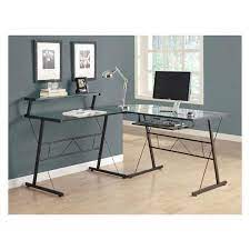 Clear tempered glass for safety. Buy Florence L Shaped Glass Desk Black And Clear In Cheap Price On Alibaba Com