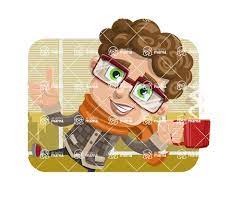 Cartoon characters with curly hair stock illustrations Boy With Curly Hair Cartoon Vector Character Shape2 Graphicmama