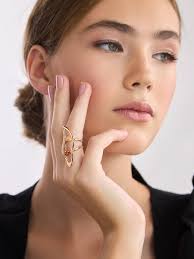 Bright Rose Gold Plated Amber Ring The Palazzo