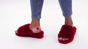 Shuperb Ugg Fluff Yeah Slide Ladies Sheepskin Slippers Ribbon Red Youtube Uggly slippers indoor custom women's fluffy plush sandals and slippers. shuperb ugg fluff yeah slide ladies sheepskin slippers ribbon red
