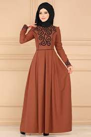Modaselvim Elbise Flok Baskili Pileli Elbise Asm2120 Kiremit Abaya Dress Dresses Neck Dress