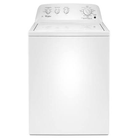 Whirlpool 3.5 Cu. Ft. Top Load Washing Machine in sleek white finish with a modern design and user-friendly controls.