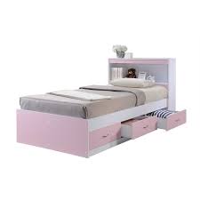 Prepac tall twin captain's platform storage bed with 6 drawers. Pemberly Row Twin Captain Storage Bed With 3 Drawers In Pink Walmart Com Walmart Com