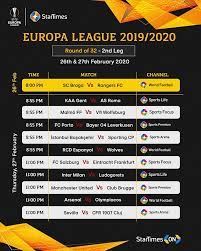 Follow them both on twitter and facebook now! Startimes Europa League Round Of 32 2nd Leg Fixtures Facebook