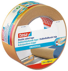 It is designed to stick two surfaces together, often in a way which is not visible in the end product, due to it being in between the objects rather than overlaying them. Tesa Double Sided Tape Universal Tesa