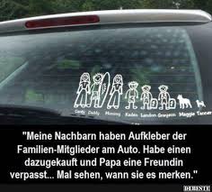 Meine Nachbarn Haben Aufkleber Der Familien Mitglieder Am Auto Lustig Witzige Spruche Lustig Humor